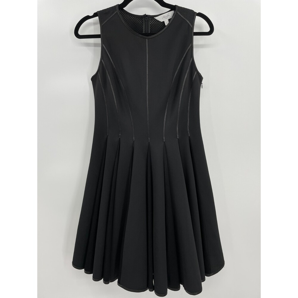 AIRFA Black Lined Mesh Sleeveless Fit and Flare Dress Size M (9)